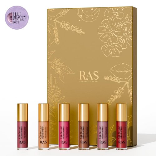 RAS Luxury Oils, Liquid Tinted Lip Glow Oil, Hydrates & Combats Dryness, Soft Lip Balm - Set of 6