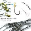 Fishing Hook with Leader,5 Hooks Fishing Rig-7 Strands Nylon Coated Fishing Leader with Swivle,Snap,Hooks