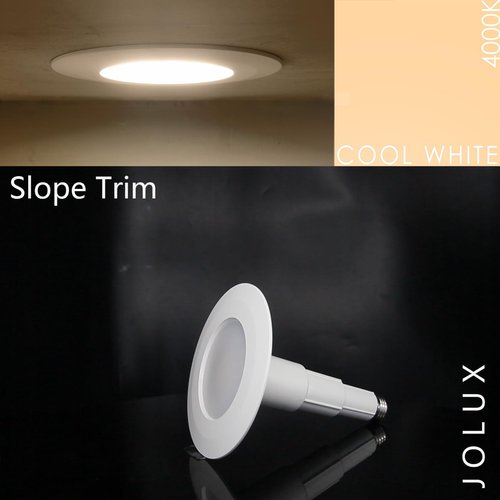 Jolux 4 Inch LED Can Lights Adjustable Recessed Retrofit Downlight, 8.5W=40W, 4000K Cool White, 500LM, Dimmable,ETL Damp Rated Replacement Recessed Lighting Install,Bevel Trimm, E26 Base,4-Pack…