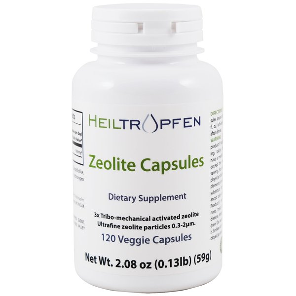 Zeolite 120 Capsules | Detox | Clinoptilolite | 3X Activated | Deitary Supplement | Natural Mineral Dust Less-Than 2 µm | Heiltropfen®