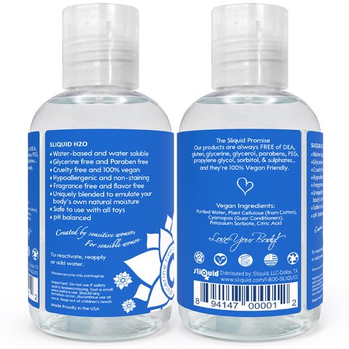 Sliquid Intimate Lubricant H20, Glycerine Free Original Formula 4.2 oz