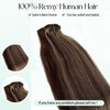 Hair Extensions Clip in Real Human Hair Extensions Blonde Human Hair Clip ins Extensions Brown to Blonde Highlights Remy Human Hair Clip in Extensions for Women 16 Inch 7pcs 70g