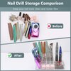 CGBE Nail Drill Machine & Nail Drill Holder, 28 Holes Transparent Acrylic Drill Bit Holder for Nails, Professional Nail Organizer and Storage Box Case (Not Including Nail Drill Machine & Bit)