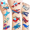 100PCS Airplane Temporary Tattoos Stickers Plane Travel Themed Birthday Party Decorations Favors Supplies Cool Jet Helicopter Aircraft Tattoo Sticker Gifts For Kids Boys Girls School Prizes Carnival