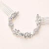 Foyte Crystal Wedding Hair Comb Leaf Headpiece Silver Rhinestone Hair Piece Bride Side Combs Hair Accessories for Women