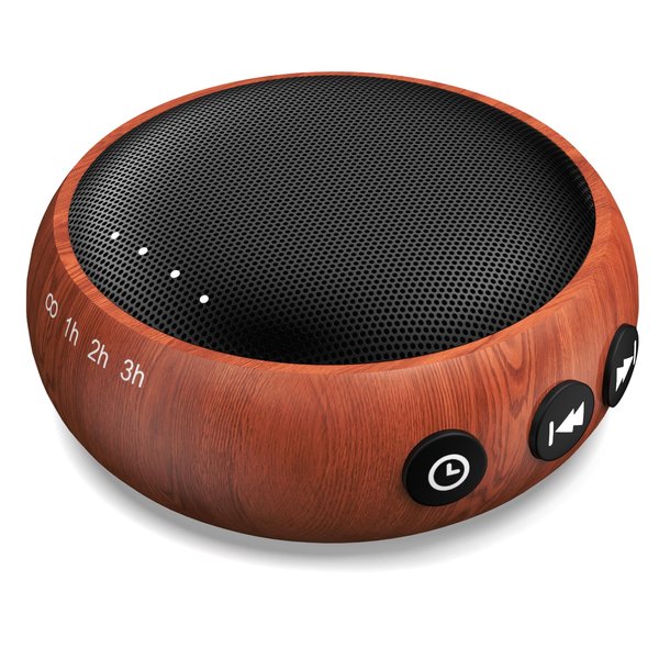 SoundMe Small Sound Machine Brown Noise Machine 30 Soothing Natural Sounds Rain Fan Pink White Noise Machine for Baby Kids Adults with 36 Volume Control Powered by AC or USB Sleep Timer Wood Grain