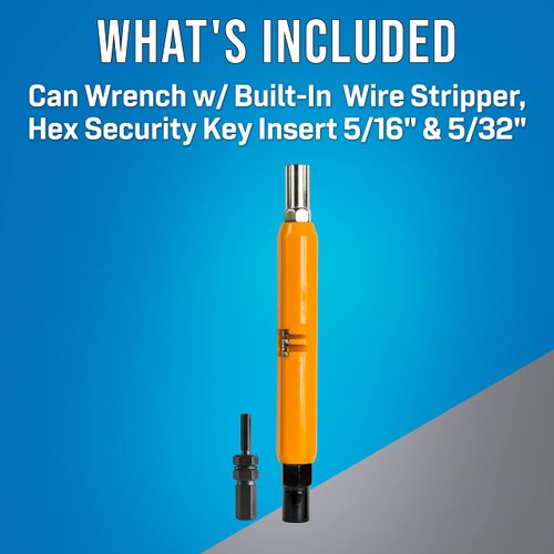 Jonard Tools M-216CKIT, Impact Resistant Hex Can Wrench Kit with 7/16" and 3/8" Hex Sockets, Ergonomic Handle, Built-In Wire Stripper 22 AWG + Hex Security Key Insert 5/16" and 5/32"