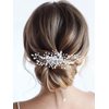Latious Rhinestones Bride Wedding Hair Comb Silver Opal Crystal Bridal Hair Pieces Vintage Hair Clip Hair Accessories for Women and Girls