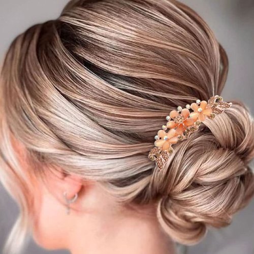 Bohend Rhinestone Hair Comb Crystal Hair Barrettes Decorative Hair Combs Bridal Hair Accessories for Women and Girls (A-Champagne)