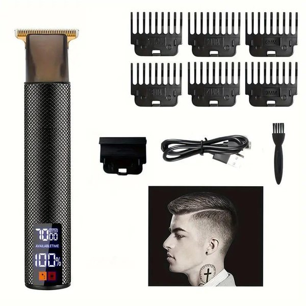 Hair Clippers for Men, Clippers for Hair Cutting, Cordless Barber Hair Trimmer, Electric T-Blade Grooming Kit for Beard, Head and Face Shaver