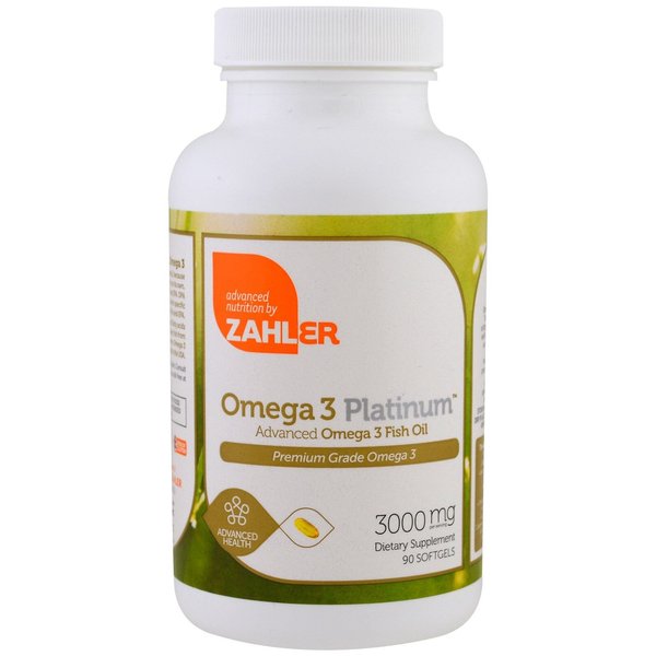 Zahler Omega 3 Platinum, Advanced Omega 3 Fish Oil, 2,000 mg, 90 Softgels (1,000 mg per Softgel)