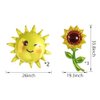 AnnoDeel 5pcs Sunshine Sunflower Foil Balloons, 36inch Lovely Smile Sunshine Mylar Balloons for Birthday Baby Shower Sunflower Birthday Wedding Sunmmer Party Decoration