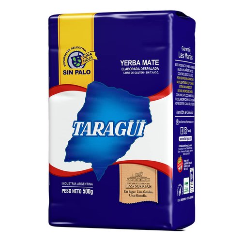 Taragüi Yerba Mate No Stems, 500 gr - 1.1 lbs (Blue Pack)