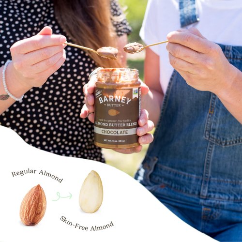 Barney Butter Almond Butter, Chocolate, 16 Ounce Jar, Skin-Free Almonds, No Stir, Non-GMO, Gluten Free, Keto, Paleo, Vegan