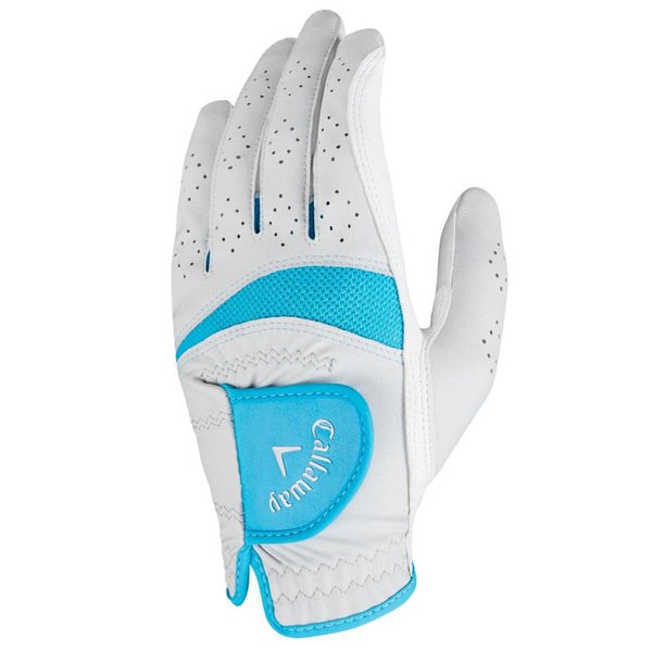 Callaway Women's X-Tech Golf Glove Left Hand (White/Light Blue, Medium)