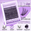 WENDY Lashes Clusters DIY Eyelash Extension Kit - D Curl 40D & Bottom Lashes with Bond and Seal Tweezers Black Cluster Eyelash Extensions Wispy Soft Individual Lashes, Suitable for Beginners, 10-16 MM