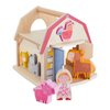 HABA Farmhouse Sorting Box Wooden Shape Sorter Toy with 6 Chunky Wood Farm Animals