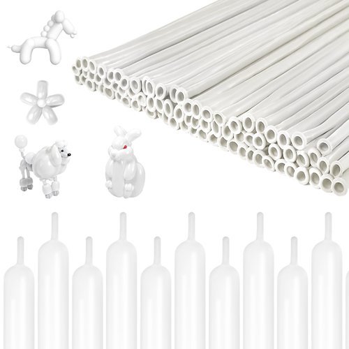 100PCS White Twisting Animal Balloons 260 long Balloons Thicker Latex Modeling Long Magic Garland Balloon for Animal Model Skinny Clown Balloons Christmas Birthday Wedding Kids Party DIY Decorations