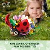 KAZI Bugs Building Set,Ladybug Combine with Flowers Display Models,Insect Collection Building Blocks for Kids Ages 8+, Home Decor for Girls