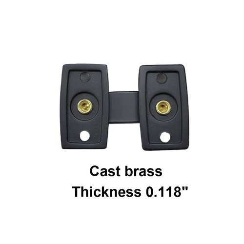 QCAA Solid Brass Shutter Bar/Door Latch, 7/8" x 2-3/32", Polish Brass, 1 Pack, Made in Taiwan