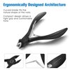 FERYES Precision Toenail Clipper for Thick or Ingrown Toenails, 4R13 Stainless Steel Nail Cutter, Manicure Pedicure Clipper - BLACK