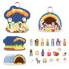 WhatSign Nativity Crafts for Kids - 24PCS Nativity Scene Stickers Crafts DIY Nativity Stickers Ornament Religious Craft Kits Christmas Tree Decor Christmas Gifts for Kids Xmas Party Favors