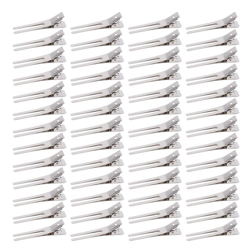 Hedume 300 Pack Double Prong Clips, Hairdressing Curl Setting Section Hair Clips, 1.8&#39;&#39; Metal Cli...