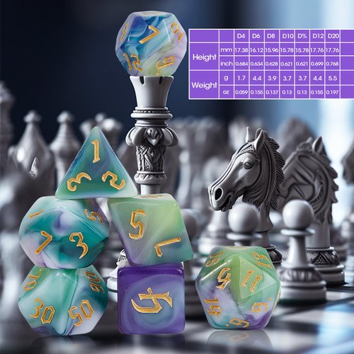 DND Dice Set,8X7 (56 Pieces) Polyhedral Dice Sets for Dungeons and Dragons DND RPG MTG Table Role Playing Games(Total 8 Velvet Dice Bags