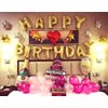 TONIFUL 3D Gold Happy Birthday Balloons Banner with Ribbon Straw, 16 Inch Mylar Foil Letters Birthday Sign Banner Balloon Bunting Reusable for Girls Boys Kids & Adults Birthday Halloween Supplies