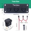Twidec/3 Gang Rocker Toggle Switch Panel with 12V DC Round Dot Lighted 20A 3 Pins ON/Off SPST Switch Control for Car Or Boat Blue LED Light KCD2-102N-BU-XBZ