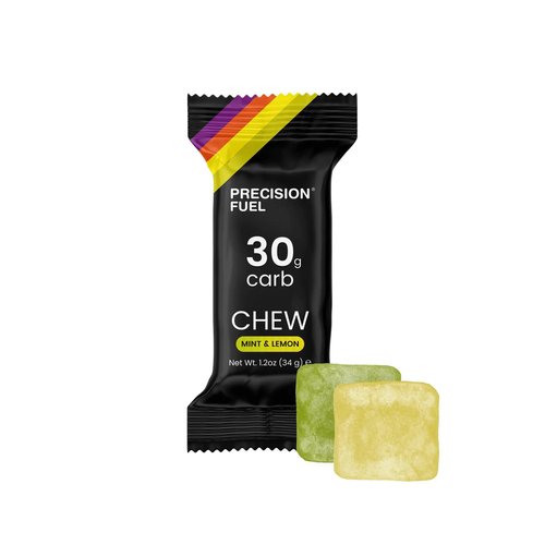 Precision Fuel PF 30 Chew Energy Chews - Carbohydrate Fuel for Endurance, Lightweight & Portable, 30g Carbs - Ideal for Long Runs, Rides & Workouts - Original and Mint & Lemon Flavour (4 Chews)