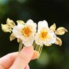 Evild Bride Flower Hair Comb Gold Wedding Headdress Bridal Hair Clips Headpieces Leaf Wedding Hair Accessories for Bride and Bridesmaid