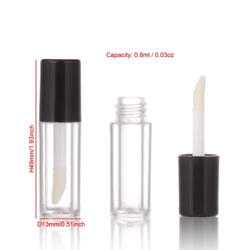 COSIDEA 26pcs Empty Black 0.8ml mini lip gloss tubes Sample size lipgloss containers for sample sack lip oil DIY