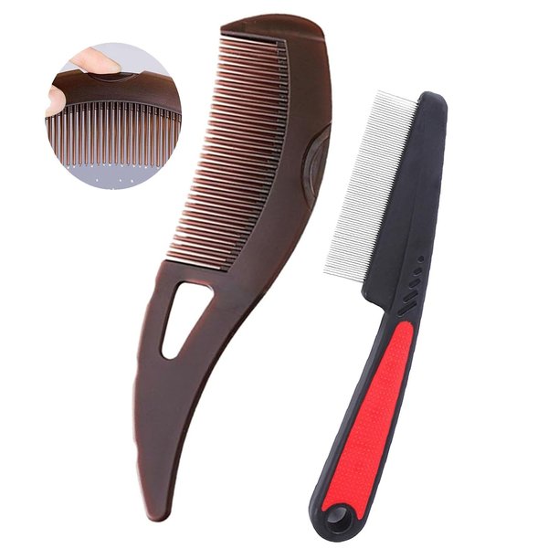 Dandruff Comb, Stainless Steel Fine Tooth Comb, Scalp Psoriasis Comb, Dandruff Remover Comb Scalp Sweep Detoxing Comb, Lice Comb Multifunctional Hairbrush For Scalp Massage Combs for Women Men Kids