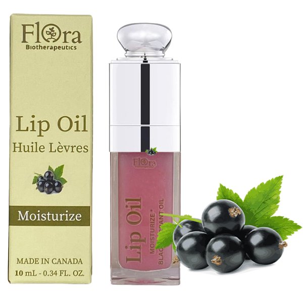 FLORA BLACK CURRANT LIP OIL | ORGANIC, PLANT-BASED | MOISTURIZE | 10 ML | MADE IN CANADA