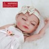 JRLCGYP Reborn Baby Girl Doll, 10 Inches Realistic Newborn Soft Vinyl Baby Dolls Toy with Flower Dress, Birthday Baby Doll Gift for Kids Age 3 +…