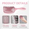 Daily Gard Detangling Brush, Dry and Wet Vented Detangler Hair Brush for Women and Men, Professional Paddle Curved Styling Hairbrush for Straight/Curly/Thick/Long/Wavy/Damaged Hair, Pink