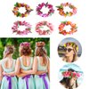BPNHNA 6PCS Hawaiian Wreaths Headband Tropical Luau Flower Headpiece Leis, Thicker Floral Crown for Summer Beach Pool Party Decorations Favors Supplies