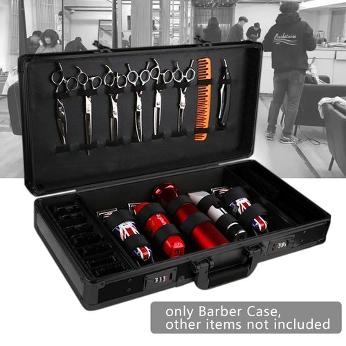 BJTDLLX Barber Carrying Case with Code Lock, Beauty Salon Barber Case Stylist Tool Box, Professional Barber Travel Carry Case Salon Hair Cutting Grooming Kit Storage Organizer for Hair Scissors Tools
