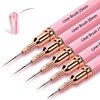 5Pcs Nail Art Liner Brushes,Liner Brush For Nails Gel,Thin Liner Nail Brush Set,Nail Art Striping Brushes,Painting Art Design Pen For Long Lines, Thin Details, Fine Drawing Sizes 5/9/13/20/25mm