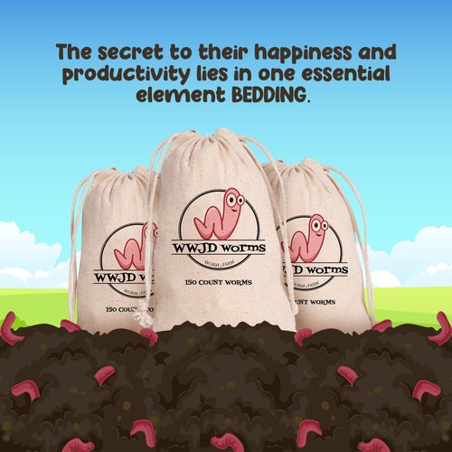WWJD Worms Red Wigglers Composting Worms - 1/4lb (250 Count) - Red Wiggler Worm Farm for Fishing, Red Worms for Composting Bin, Red Composting Worms for Garden, Farm Soil - Red Wigglers Worms