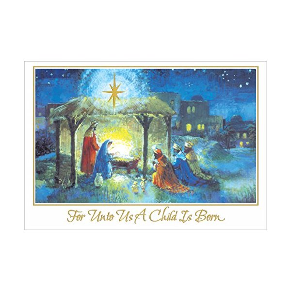 Designer Greetings Wise Men at Stable Box of 18 Religious Christmas Cards