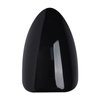 Artquee Almond Press on Nails Short Solid Color Black Fake Nails Acrylic False Nails Art Glossy Artificial Reusable Stick on Nails in 15 Sizes - 30 Nail Kit