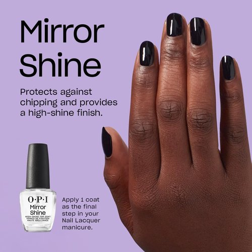 OPI Mirror Shine Top Coat | Nail Polish Top Coat | Brilliant & Glossy, High Shine, Protects Nails