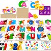 Alphabet & Numbers Cards Set, 37 Magnetic Letters and Numbers ABC Fridge Magnets Pattern Board Matching Puzzle Game Preschool Montessori Educational Learning Toys Set for Toddlers