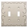 Franklin Brass Classic Lace Wall Plate, Satin Nickel Double Switch Cover Switch Cover, 1-Pack, W35073-SN-C