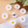 HINZIC 24pcs Daisy Hair Clips, Small Sun Flower Hairpins,Mini Flower Hair Clips Bridesmaid Girls Women Hair Accessories for Beach Wedding Decor, 38mm White