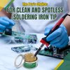 Flexzion Soldering Iron Tip Cleaner, Soft Coiled Brass Wire Sponge Stainless Steel Holder with Rosin Flux