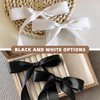 Hair Bow Hair Clips, 2 PCS Satin Ribbon Bow for Women, Hair Bows for Women, Black Bow for Hair,Beige Black Hair Bow Clips, Hair Barrettes with Bow Accessories (Beige Black)