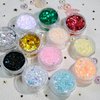 12 Colors Holographic Chunky Glitter for Face Body Nail - Rainbow Chunky Glitter for Makeup Fine Glitter Eyeshadow, Craft Glitter for Resin Halloween Musical Festival & Nail Art